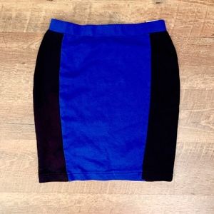 Nicki Minaj Blue and Black Color Block Knit Skirt